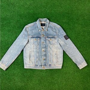 Kith x Levis Mitchell Paint Splatter Trucker Jacket Light Blue Size Medium